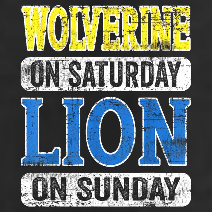 Wolverine On Saturday Lion On Sunday Detroit Garment-Dyed Fleece Hoodie