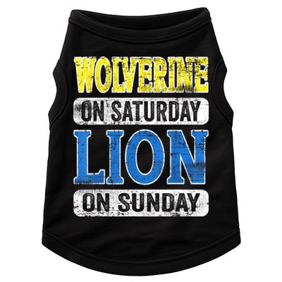 Wolverine On Saturday Lion On Sunday Detroit Doggie Tank