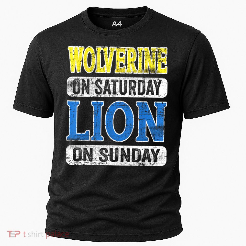 Wolverine On Saturday Lion On Sunday Detroit Performance Shirt