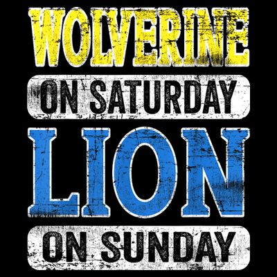 Wolverine On Saturday Lion On Sunday Detroit T-Shirt