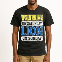 Wolverine On Saturday Lion On Sunday Detroit Tall T-Shirt