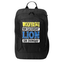 Wolverine On Saturday Lion On Sunday Detroit City Backpack