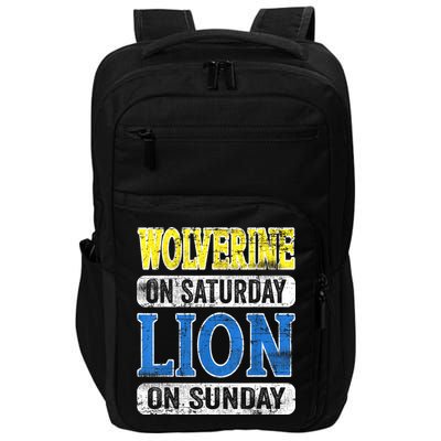 Wolverine On Saturday Lion On Sunday Detroit Impact Tech Backpack
