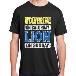 Wolverine On Saturday Lion On Sunday Detroit Adult ChromaSoft Performance T-Shirt