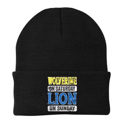 Wolverine On Saturday Lion On Sunday Detroit Beanie