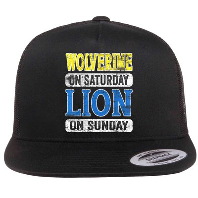 Wolverine On Saturday Lion On Sunday Detroit Flatbill Hat