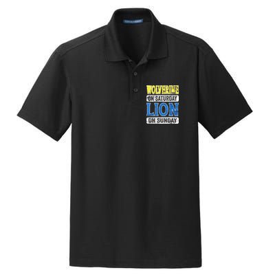 Wolverine On Saturday Lion On Sunday Detroit Dry Zone Grid Polo