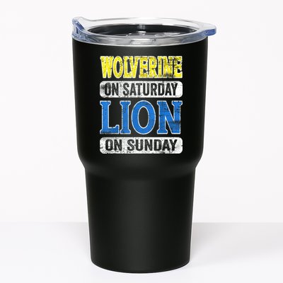 Wolverine On Saturday Lion On Sunday Detroit Tumbler