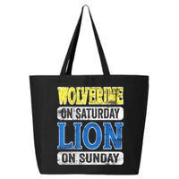 Wolverine On Saturday Lion On Sunday Detroit 25L Jumbo Tote