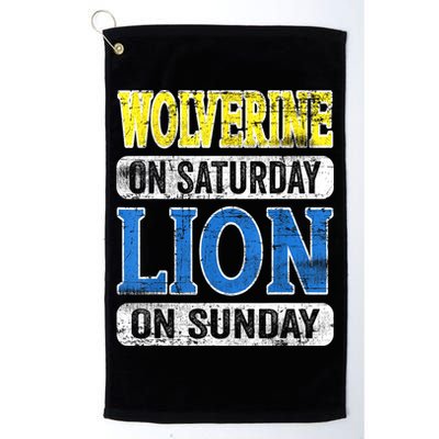 Wolverine On Saturday Lion On Sunday Detroit Golf Towel