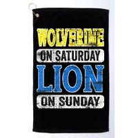 Wolverine On Saturday Lion On Sunday Detroit Golf Towel