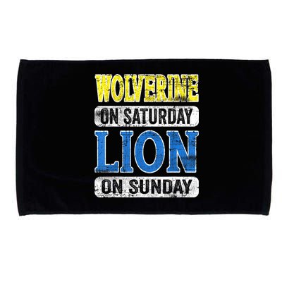 Wolverine On Saturday Lion On Sunday Detroit Microfiber Hand Towel
