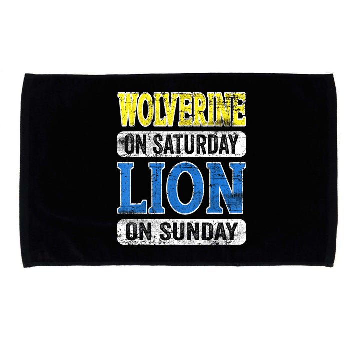 Wolverine On Saturday Lion On Sunday Detroit Microfiber Hand Towel