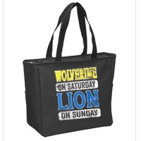Wolverine On Saturday Lion On Sunday Detroit Zip Tote Bag