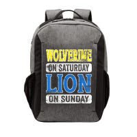 Wolverine On Saturday Lion On Sunday Detroit Vector Backpack
