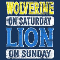 Wolverine On Saturday Lion On Sunday Detroit Infant Baby Jersey Bodysuit