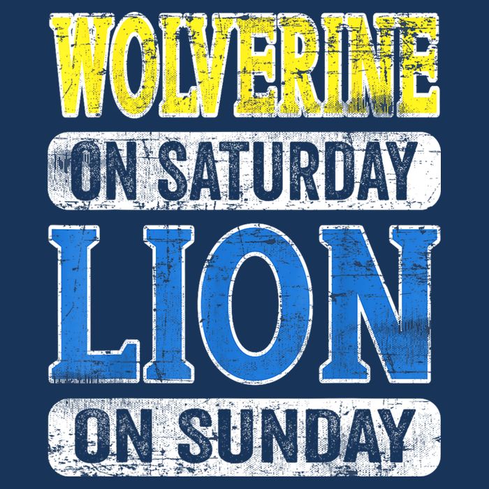 Wolverine On Saturday Lion On Sunday Detroit Infant Baby Jersey Bodysuit