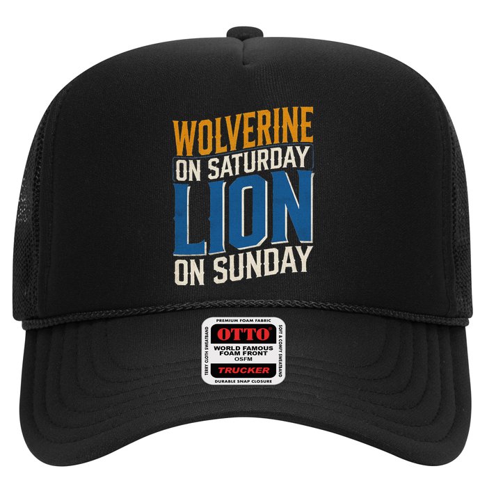 Wolverine On Saturday Lion On Sunday Trucker Hat