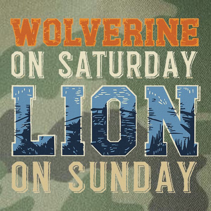 Wolverine On Saturday Lion On Sunday Legacy Tie Dye Trucker Hat