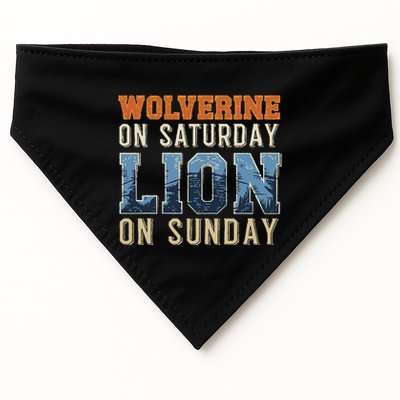 Wolverine On Saturday Lion On Sunday USA-Made Doggie Bandana