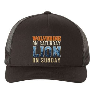 Wolverine On Saturday Lion On Sunday Yupoong Adult 5-Panel Trucker Hat