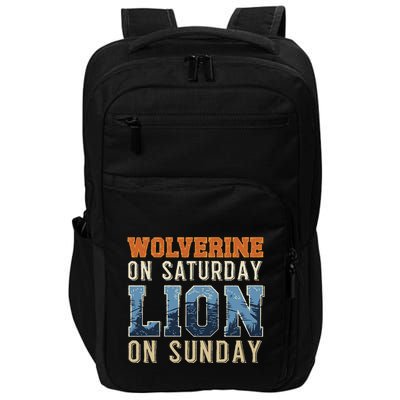 Wolverine On Saturday Lion On Sunday Impact Tech Backpack