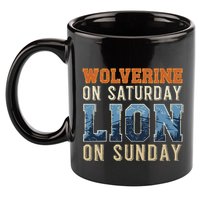 Wolverine On Saturday Lion On Sunday 11oz C Handle Ceramic Mug