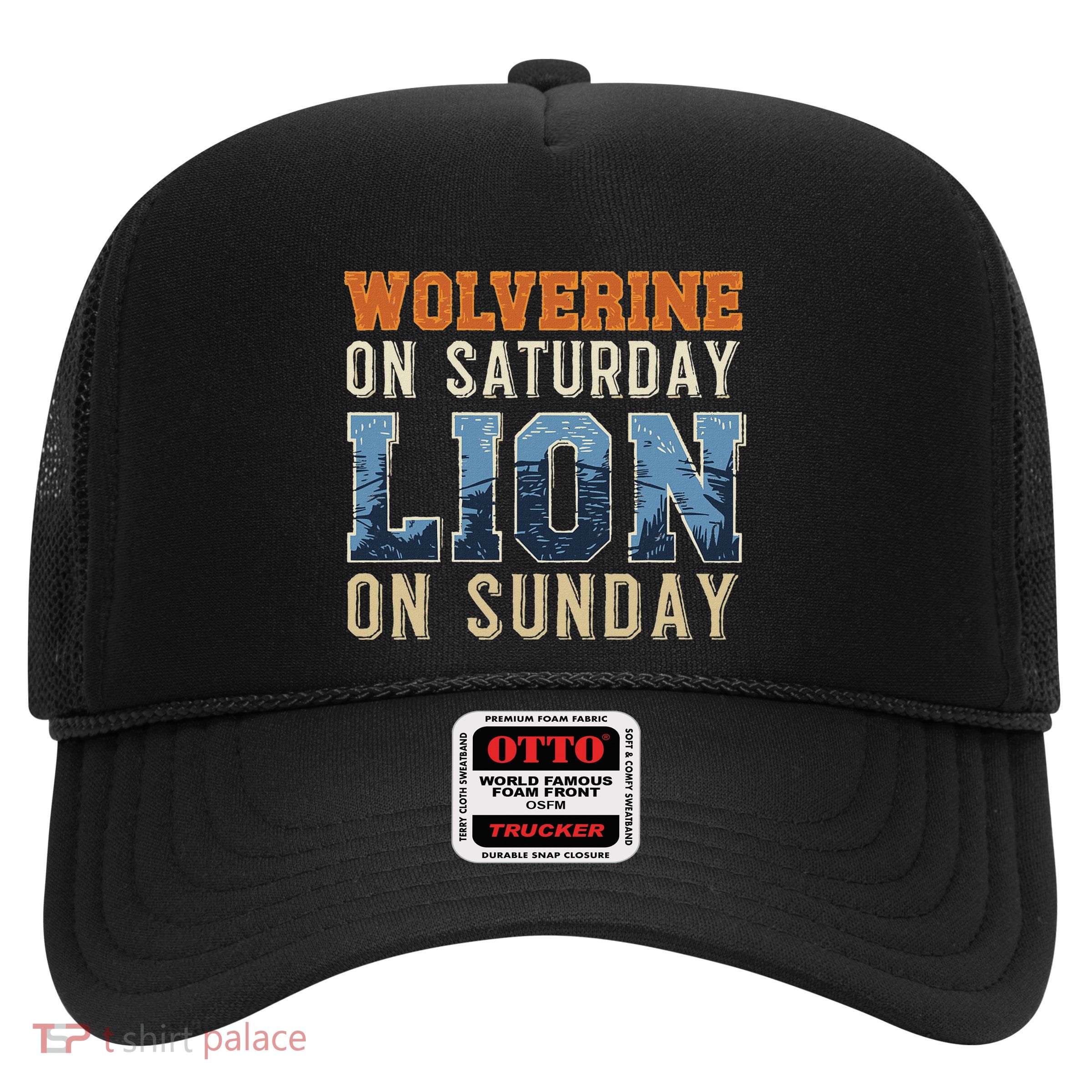 Wolverine On Saturday Lion On Sunday Trucker Hat