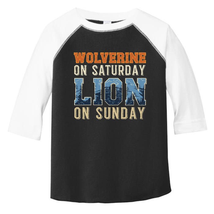 Wolverine On Saturday Lion On Sunday Toddler Fine Jersey T-Shirt