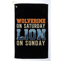 Wolverine On Saturday Lion On Sunday Golf Towel