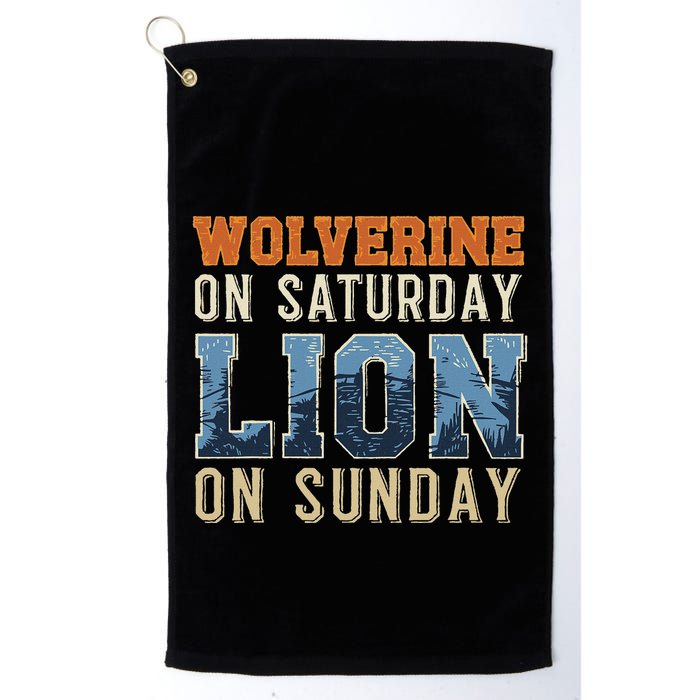 Wolverine On Saturday Lion On Sunday Golf Towel