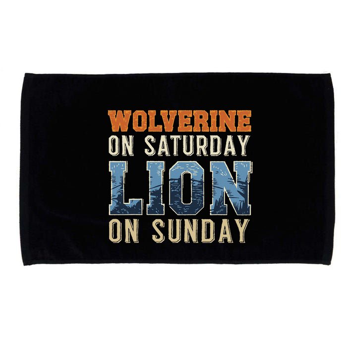 Wolverine On Saturday Lion On Sunday Microfiber Hand Towel