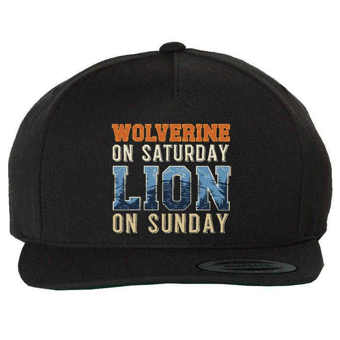 Wolverine On Saturday Lion On Sunday Wool Snapback Cap