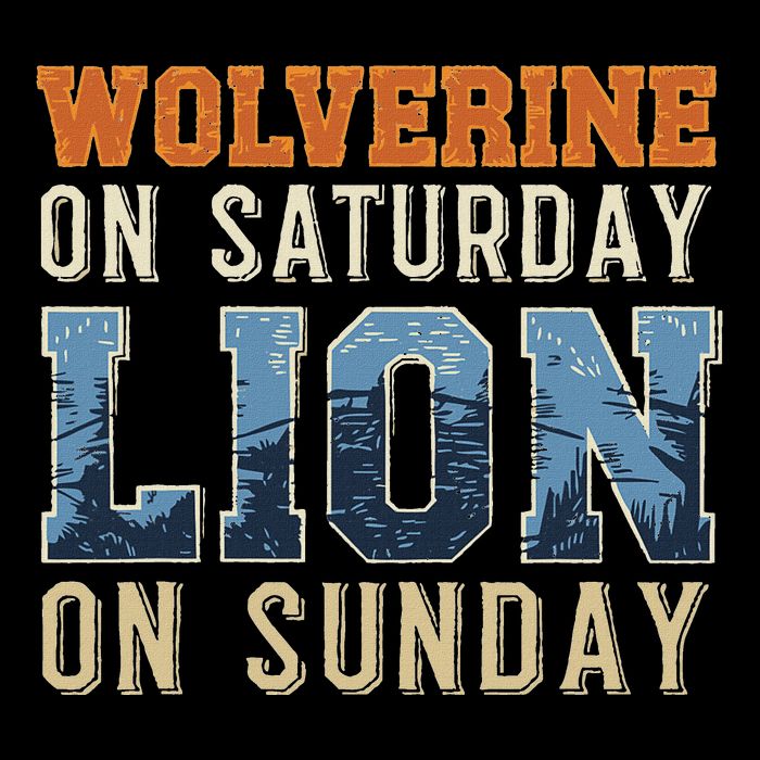 Wolverine On Saturday Lion On Sunday Wool Snapback Cap