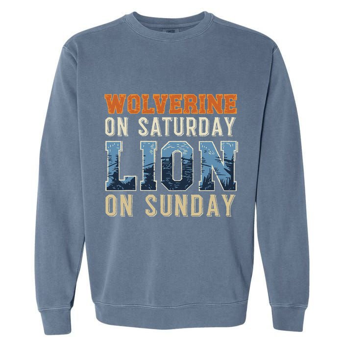 Wolverine On Saturday Lion On Sunday Garment-Dyed Sweatshirt