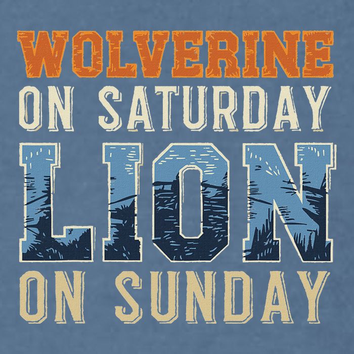 Wolverine On Saturday Lion On Sunday Garment-Dyed Sweatshirt