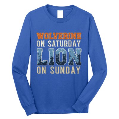 Wolverine On Saturday Lion On Sunday Long Sleeve Shirt
