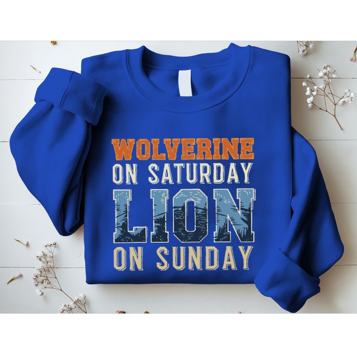 Wolverine On Saturday Lion On Sunday Sweatshirt