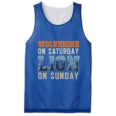 Wolverine On Saturday Lion On Sunday Mesh Reversible Basketball Jersey Tank