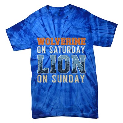 Wolverine On Saturday Lion On Sunday Tie-Dye T-Shirt