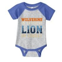 Wolverine On Saturday Lion On Sunday Infant Baby Jersey Bodysuit