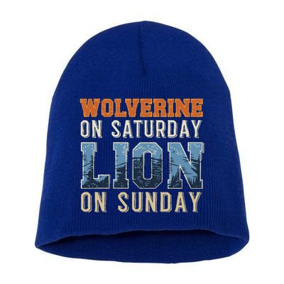 Wolverine On Saturday Lion On Sunday Short Acrylic Beanie