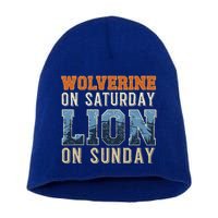 Wolverine On Saturday Lion On Sunday Short Acrylic Beanie