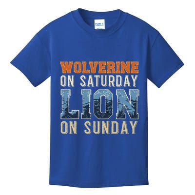 Wolverine On Saturday Lion On Sunday Kids T-Shirt