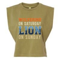 Wolverine On Saturday Lion On Sunday Garment-Dyed Women's Muscle Tee