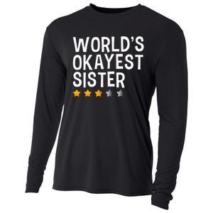 Worlds Okayest Sister Funny Sister Cooling Performance Long Sleeve Crew