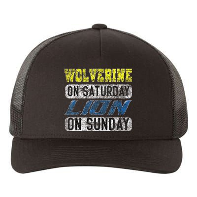 Wolverine On Saturday Lion On Sunday Funny Gift Yupoong Adult 5-Panel Trucker Hat