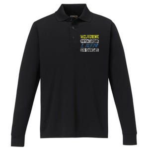 Wolverine On Saturday Lion On Sunday Funny Gift Performance Long Sleeve Polo