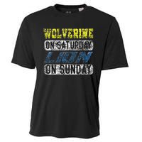 Wolverine On Saturday Lion On Sunday Funny Gift Cooling Performance Crew T-Shirt