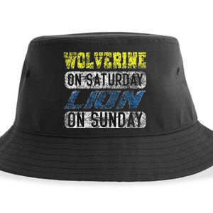 Wolverine On Saturday Lion On Sunday Funny Gift Sustainable Bucket Hat